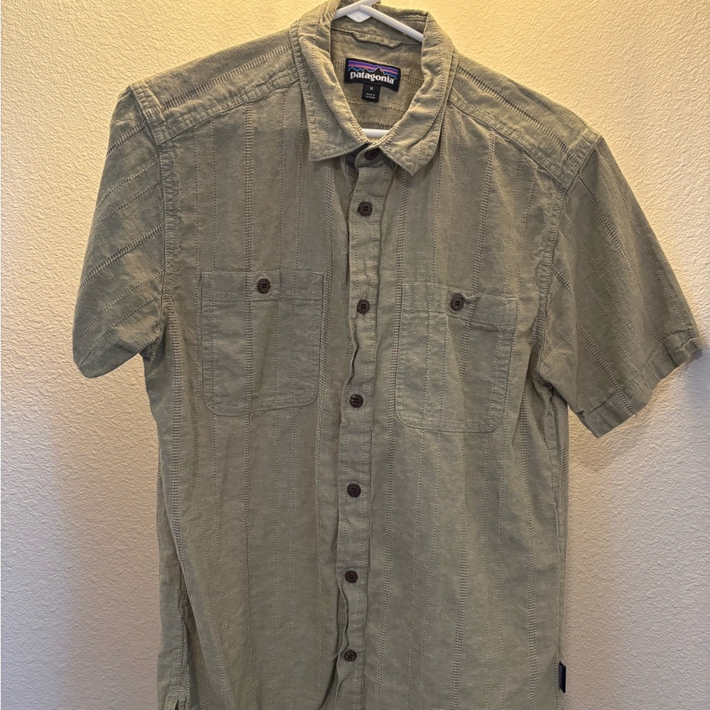 Patagonia Men's Olive Button-Down Shirt